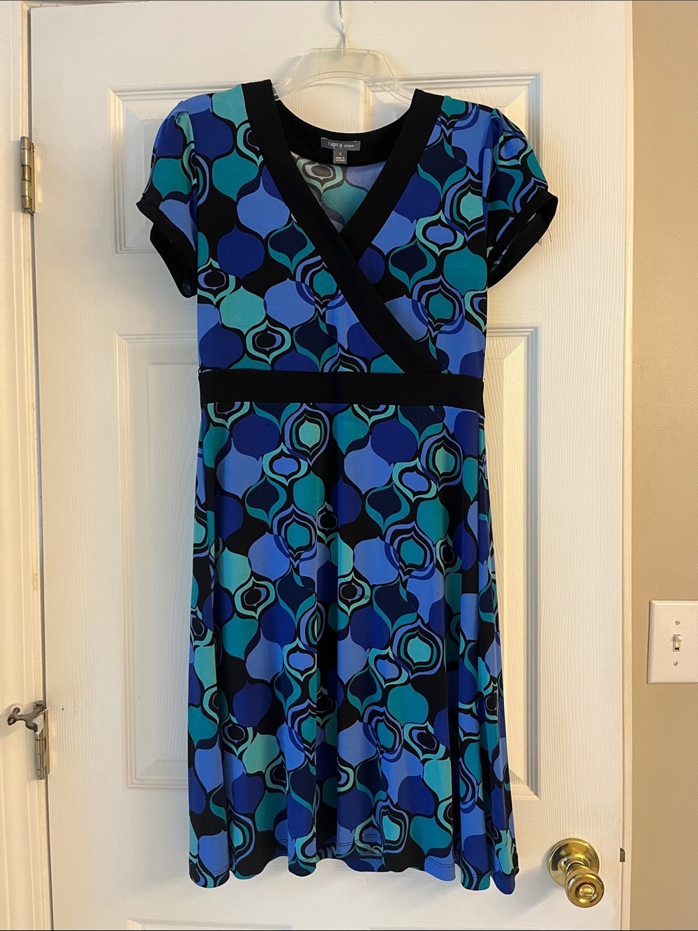 Apt. 9 Blue & Teal Geometric Wrap Midi Dress